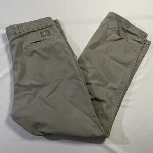 VTG 80s Levis Officer Corps Pleated Pants Grey Canvas Trousers 33x29 USA DKR